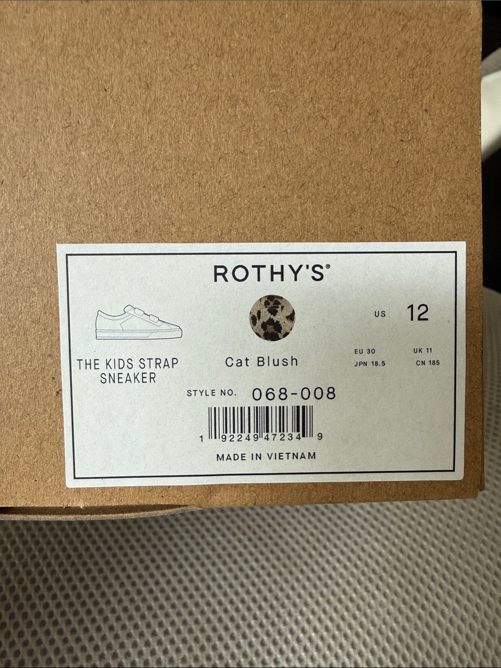 NEW Rothy's Kids Strap Sneaker - 12 - Cat Blush - Picture 2 of 3